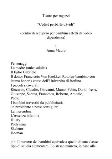 copioni teatrali per ragazzi da scarica